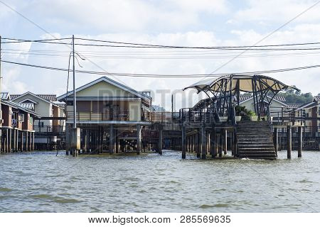Bandar Seri Begawan, Brunei - 10 February, 2019: The River Village Of Kampong Ayer In Bandar Seri Be
