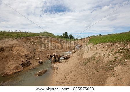 Dry Waterbed In A Time Of Drought, Moon Like Ground