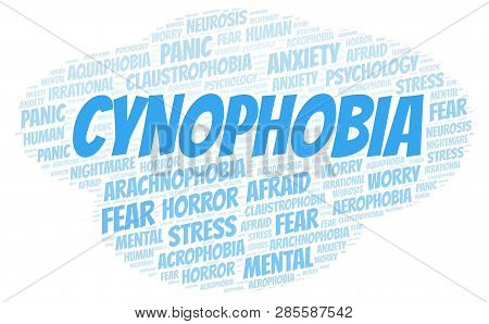 Cynophobia Word Cloud. Wordcloud Made With Text Only.