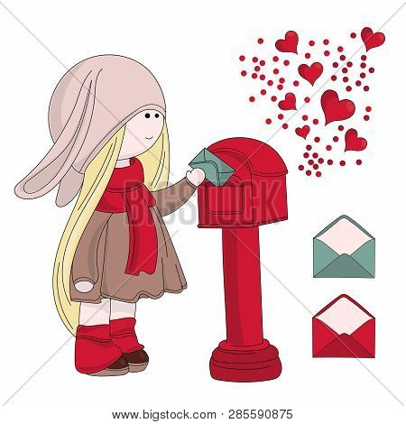Happy New Year Tilda Doll Merry Christmas And New Year Cartoon Vector Illustration Set For Print, Fa