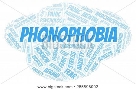 Phonophobia Word Cloud. Wordcloud Made With Text Only.