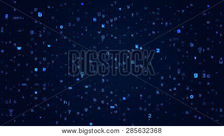 Abstract Blue Tech Bg. Cyberspace Code Concept