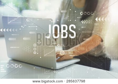 Jobs With Woman Using Her Laptop In Her Home Office