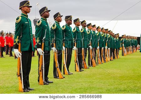 South African Defence Force Soldiers On Parade