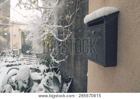 winter street in Adrano Old Town, Sicily