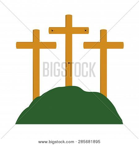 Isolated Calvery Icon. Holy Week. Vector Illustration Design