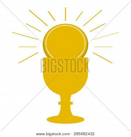 Isolated Chalice With A Host. Holy Week. Vector Illustration Design