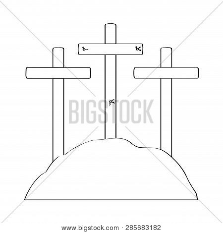 Isolated Calvery Outline. Holy Week. Vector Illustration Design