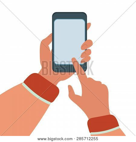 Mobile Phone Flat Market Business Vector Illustration Set For Print, Internet Business, Marketing An