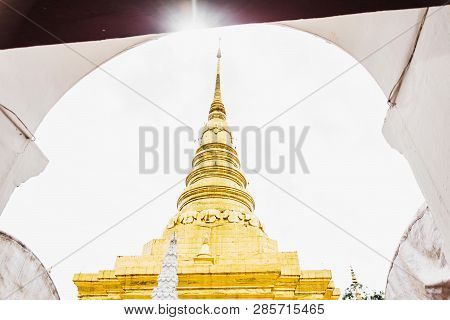 Landmark Wat Thai Phra That Chae Haeng Temple In Nan Province, Northern Of Thailand