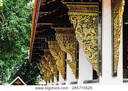 Landmark Wat Thai Phra That Chae Haeng Temple In Nan Province, Northern Of Thailand