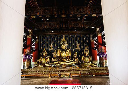 Landmark Wat Thai Phra That Chae Haeng Temple In Nan Province, Northern Of Thailand