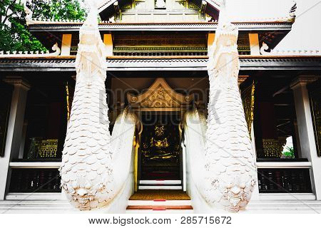 Landmark Wat Thai Phra That Chae Haeng Temple In Nan Province, Northern Of Thailand