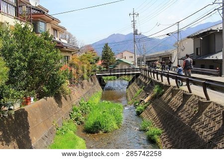 View The Courtyside Otsuki To Yamanashi Japan The Shimo Yoshida Districts  At Yamanashi