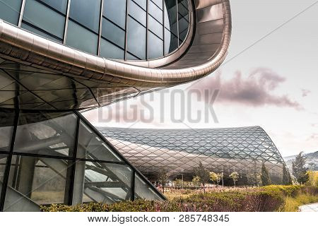 Tbilisi, Georgia - May.3, 2017: Tbilisi Music Theater And Exhibition Hall. Cultural Complex In Rhika