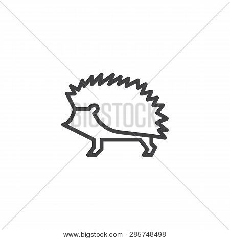Hedgehog Side View Line Icon. Linear Style Sign For Mobile Concept And Web Design. Walking Hedgehog 