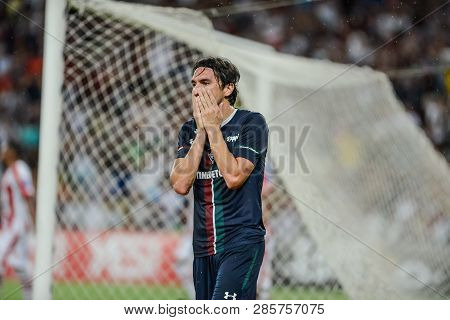Rio, Brazil - February 22, 2019: Matheus Ferraz Player In Match Between Bangu And Fluminense By The 