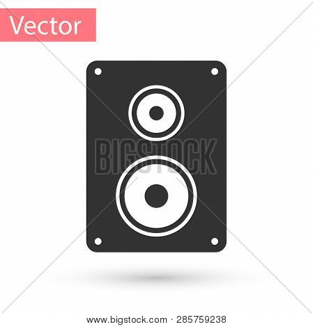 Grey Stereo Speaker Icon Isolated On White Background. Sound System Speakers. Music Icon. Musical Co