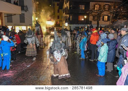 Participants In Costumes Perform A Street Procession At The Carnival