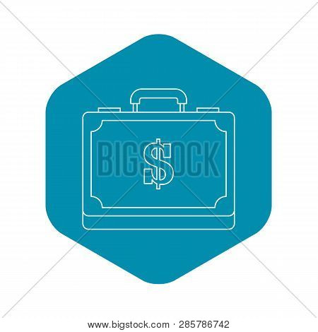 Briefcase Full Of Money Icon. Outline Illustration Of Briefcase Full Of Money Vector Icon For Web