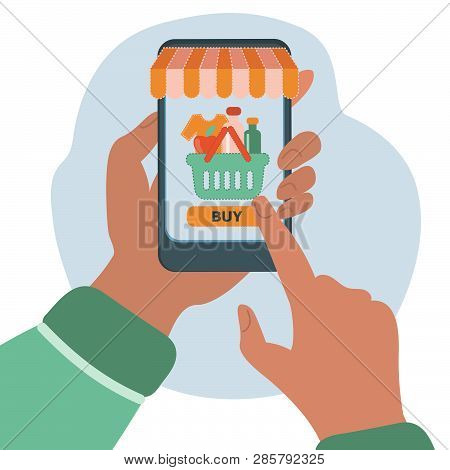 Online Trading Flat Market Business Vector Illustration Set For Print, Internet Business, Marketing 