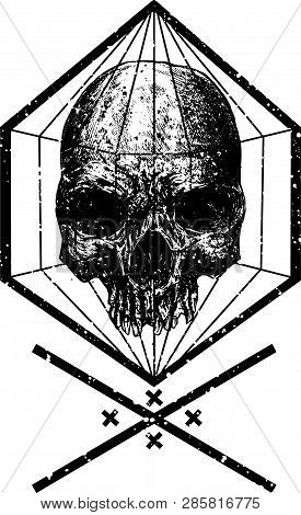 Diamond Protection Skull Head Symbol Art Illustration