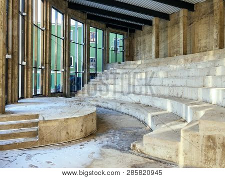 Photo Of Building Under Construction, Building Being Built, Amphitheater, Scene, Sunlight, Platform,