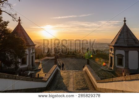 Braga, Portugal - Circa February 2019: Sanctuary Of Bom Jesus Do Monte (also Known As Sanctuary Of B