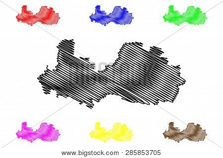 Bac Giang Province (socialist Republic Of Vietnam, Subdivisions Of Vietnam) Map Vector Illustration,