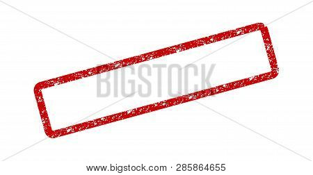 Red Frame Of Ruuber Stamp Vector Icon, Illustration Modern Concept Islolated On White Background