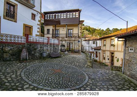 Lastres, Asturias, Spain: January 2016: Streets And Buildings Of The Medieval Village Of Lastres In 
