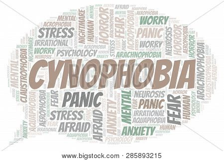 Cynophobia Word Cloud. Wordcloud Made With Text Only.
