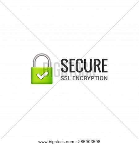 Secure Internet Connection Ssl Icon. Isolated Secured Lock Access To Internet Illustration Design. S