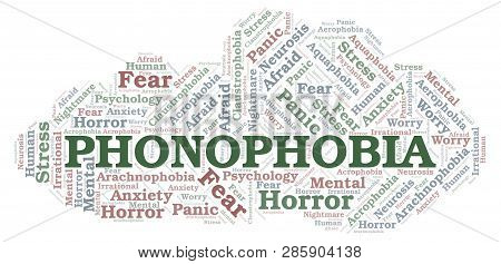 Phonophobia Word Cloud. Wordcloud Made With Text Only.