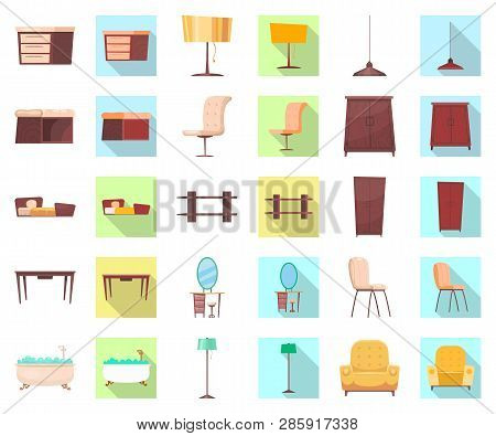 Isolated Object Of Furniture And Apartment Icon. Collection Of Furniture And Home Vector Icon For St
