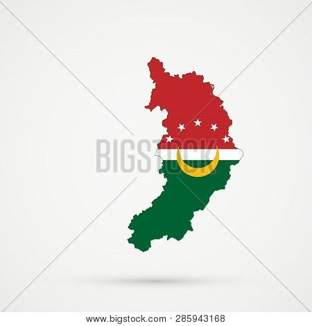 Republic Of Khakassia Map In Arab Maghreb Union Flag Colors, Editable Vector.