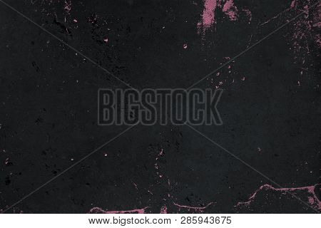 Black Luxury Texture with Pink Gold. Black Gold Wall. Rose Gold Marble Texture.