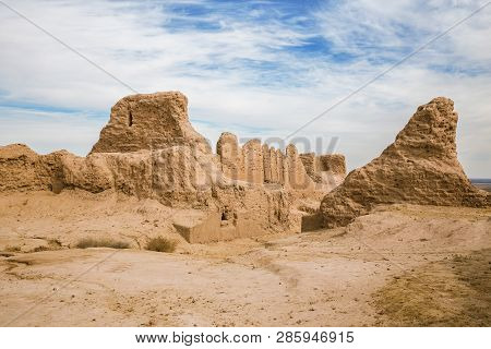 Ruins Of The Ayaz-kala Fortress Of Ancient Khorezm In Kyzylkum Desert, Uzbekistan