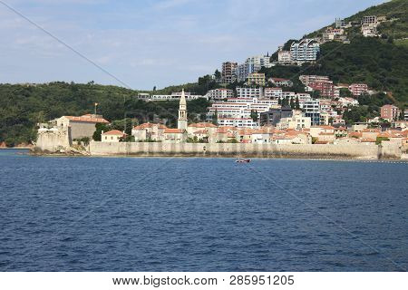 View Of Old Budva From Sea. Montenegro