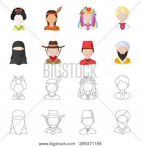 Vector Illustration Of Imitator And Resident Symbol. Set Of Imitator And Culture Vector Icon For Sto