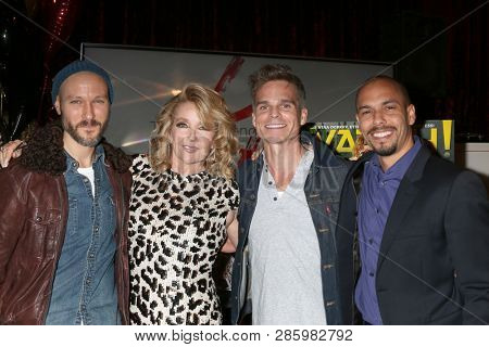 LOS ANGELES - FEB 20:  Michael Graziadei, Melody Thomas Scott, Greg Rikaart, Bryton James at the Melody Thomas Scott Celebrates 40 Years on Y&R Event at CBS on February 20, 2019 in Los Angeles, CA