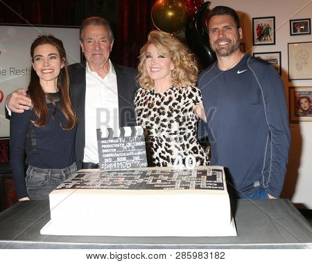 LOS ANGELES - FEB 20:  Amelia Heinle, Eric Braeden, Melody Thomas Scott, Joshua Morrow at the Melody Thomas Scott Celebrates 40 Years on Y&R Event at CBS on February 20, 2019 in Los Angeles, CA