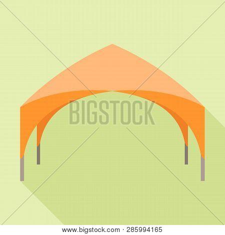 Gazebo Tent Icon. Flat Illustration Of Gazebo Tent Vector Icon For Web Design