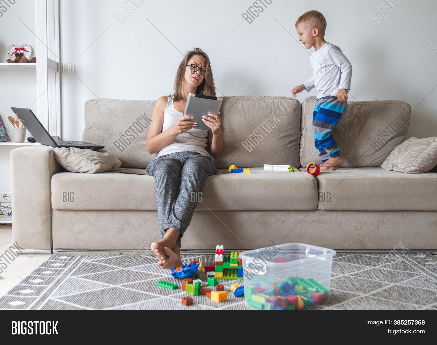 Kid Plays On Sofa Image & Photo (Free Trial) Bigstock