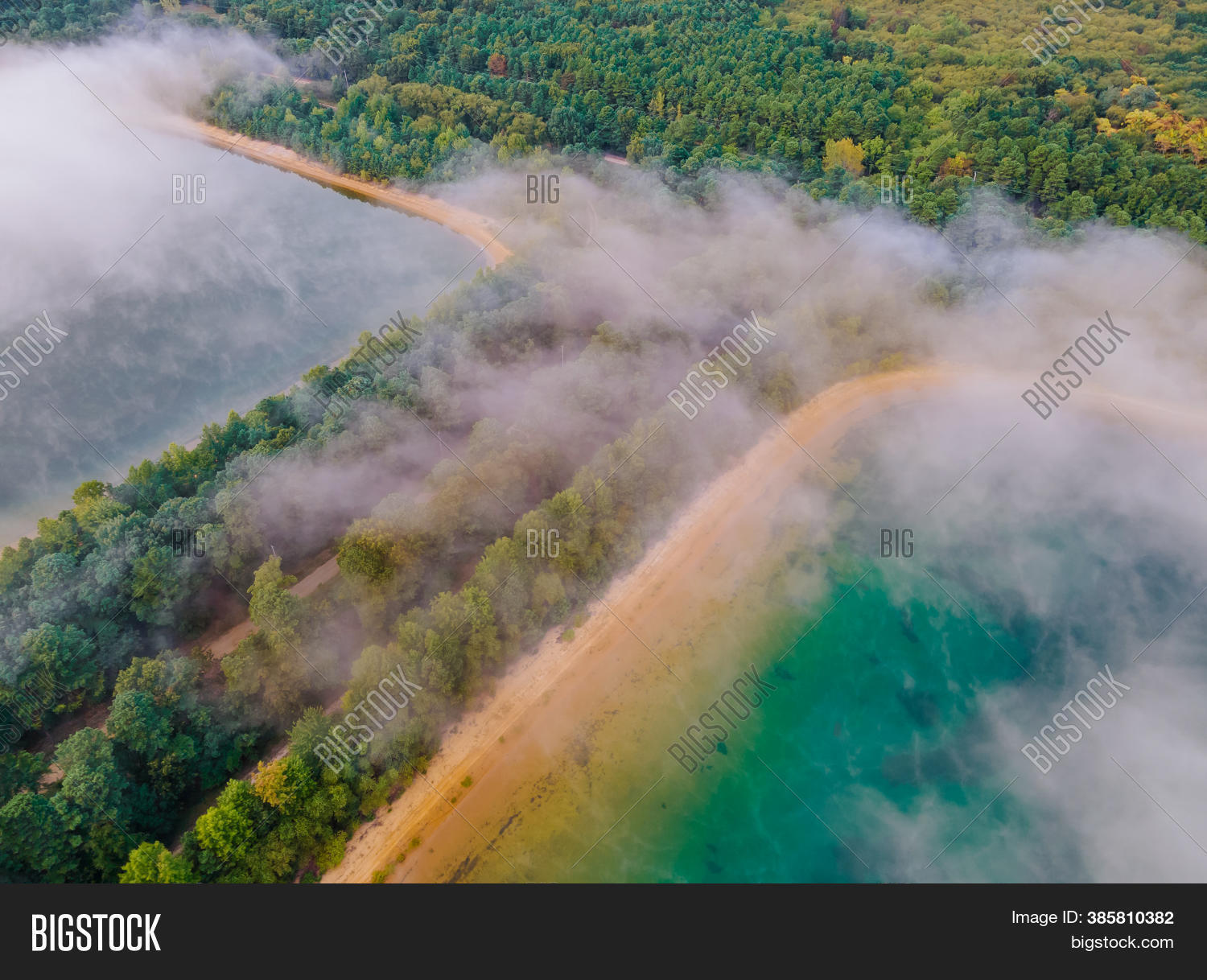 Morning Fog Over Lake Image & Photo (Free Trial) | Bigstock