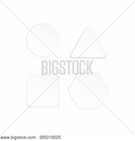 White 3d Blank Square And Rounded Button Collection