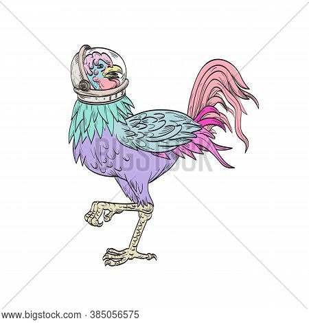 Ukiyo-e Or Ukiyo Style Illustration Of A Basan, Basabasa Or Inuhoo, A Fowl-like Bird From Japanese M
