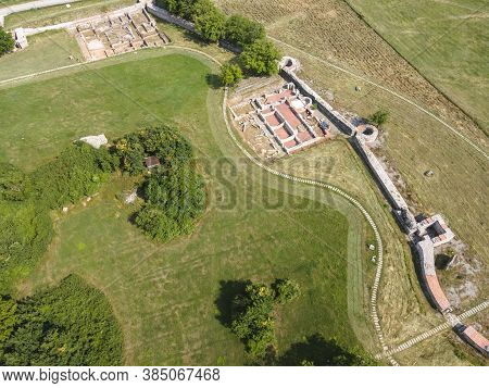 Aerial View Of Ruins Of Ancient Roman City Nicopolis Ad Nestum Near Town Of Garmen, Blagoevgrad Regi