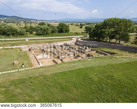 Aerial View Of Ruins Of Ancient Roman City Nicopolis Ad Nestum Near Town Of Garmen, Blagoevgrad Regi