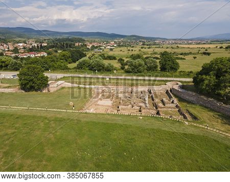 Aerial View Of Ruins Of Ancient Roman City Nicopolis Ad Nestum Near Town Of Garmen, Blagoevgrad Regi